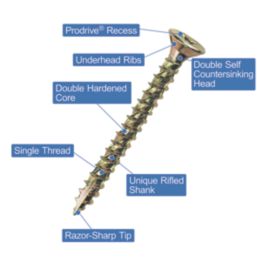 TurboGold  PZ Double-Countersunk  Multipurpose Screws 3mm x 25mm 200 Pack