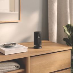 Ring Cam Plus Battery-Powered Black Wireless 2K Outdoor Cylinder Smart Camera