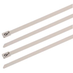 Essentials Stainless Steel Cable Ties Metallic 25cm x 0.46cm 100 Pack