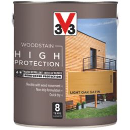 V33 2.5Ltr Light Oak Satin Water-Based Exterior Wood Stain