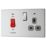 LAP  45A 2-Gang DP Cooker Switch & 13A DP Switched Socket Brushed Stainless Steel with LED with Graphite Inserts