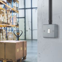 British General  10AX 1-Gang 2-Way Metal Clad Single Light Switch with White Inserts