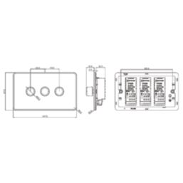Knightsbridge  3-Gang 2-Way LED Intelligent Dimmer Switch  Anthracite