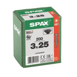 Spax Blax PZ Countersunk Self Drilling Wood Screws 3mm x 25mm 200 Pack