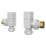 ETAL Swelt 15mm x 1/2" White Angled Designer Manual Radiator Valve Head & Body  2 Pack