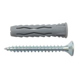 Easyfix  Wall Plugs with Screws 5mm x 25mm 50 Pack