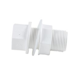 FloPlast Straight Tank Connectors White 21.5mm 5 Pack