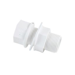 FloPlast Straight Tank Connectors White 21.5mm 5 Pack
