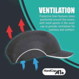 JSP HardCap A1+ Bump Cap - 2.5cm Peak Navy One Size
