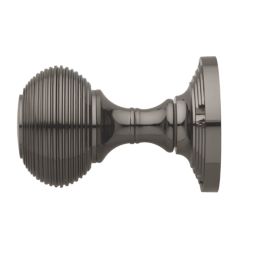 Designer Levers Beehive Door Knob Pair Black Nickel 60mm