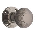 Designer Levers Beehive Door Knob Pair Black Nickel 60mm