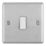 LAP  20A 16AX 1-Gang 2-Way Light Switch  Brushed Stainless Steel with White Inserts