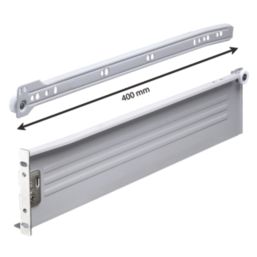 Essentials Silver Side Fix Drawer Runners 400mm 2 Piece Set