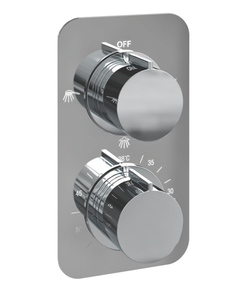ETAL Pinto Concealed 3 Outlets Thermostatic Chrome Shower Valve With ...
