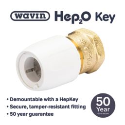 Hep2O  Plastic Push-Fit Adapting Female Coupler 15mm x 1/2"