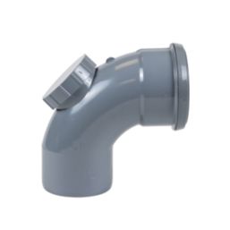 FloPlast  Push-Fit -Boss 92.5° Single Socket Access Bend Grey 110mm