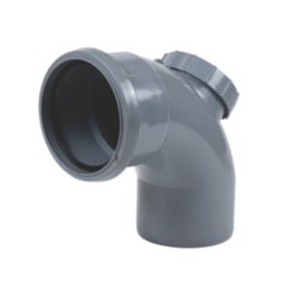 FloPlast  Push-Fit -Boss 92.5° Single Socket Access Bend Grey 110mm