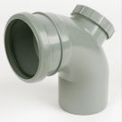 FloPlast  Push-Fit -Boss 92.5° Single Socket Access Bend Grey 110mm