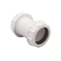 FloPlast WC08 Universal Compression Waste Straight Coupler White 40mm x 40mm
