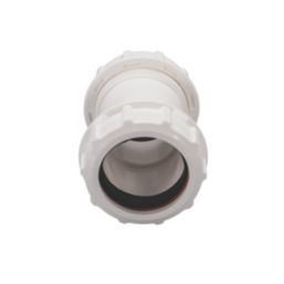 FloPlast WC08 Universal Compression Waste Straight Coupler White 40mm x 40mm