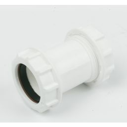 FloPlast WC08 Universal Compression Waste Straight Coupler White 40mm x 40mm