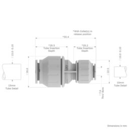 JG Speedfit  Plastic Push-Fit Reducing Coupler 15mm x 10mm