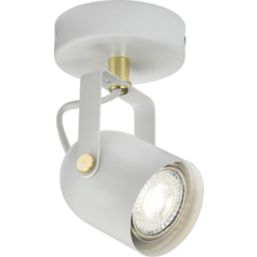 Knightsbridge  Round 1-Light Single GU10 Wall & Ceiling Spotlight Matt White