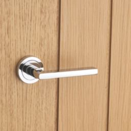 Designer Levers Scylla Lever on Rose Door Handle Pair Polished Chrome