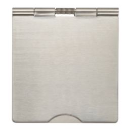 Contactum 3344BSW 13A 1-Gang Unswitched Floor Socket Brushed Steel with White Inserts