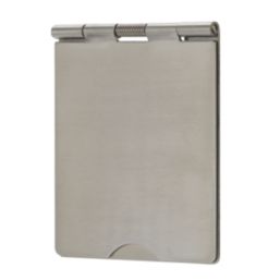 Contactum 3344BSW 13A 1-Gang Unswitched Floor Socket Brushed Steel with White Inserts