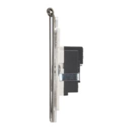 Contactum 3344BSW 13A 1-Gang Unswitched Floor Socket Brushed Steel with White Inserts