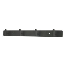 Essentials 4-Hook Rail Matt Black 450mm x 36mm