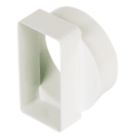 Manrose Round Pipe to Flat Channel Central Adaptor White 100mm