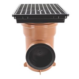 FloPlast Push-Fit Double Socket Rectangular Grid Back-Inlet Bottle Gully 110mm