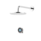 Aqualisa Optic Q Gravity-Pumped Rear-Fed Chrome Thermostatic Single Outlet Smart Shower with Wall-Fixed Head