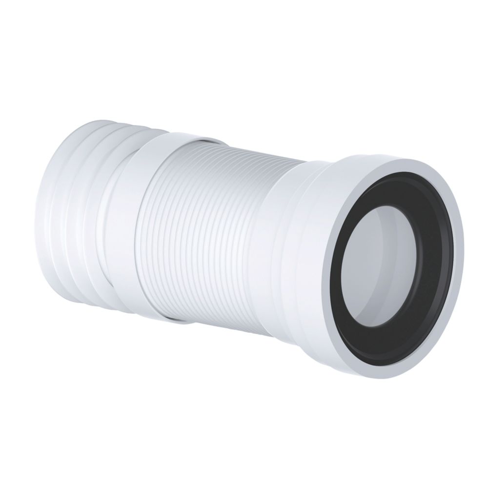 White PVC Flexible WC Pan Connector Flexi Toilet Waste 250mm-500mm New Brand