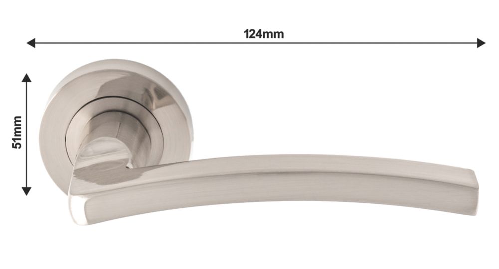 Carlisle Brass Tavira Door Handle Pair Satin Nickel - Screwfix