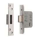 Smith & Locke Fire Rated  Chrome BS 5-Lever Deadlock 65mm Case - 44mm Backset