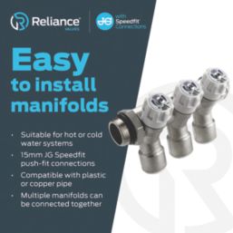 Reliance Valves 3-Port Potable Water Manifold 15mm x 3/4"