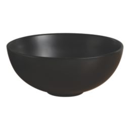Swirl Chagan Matt Black Basin No Tap Holes 328mm
