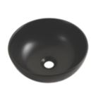 Swirl Chagan Matt Black Basin No Tap Holes 328mm