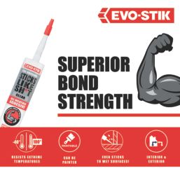 Evo-Stik Sticks Like Sh*t Solvent-Free All-Weather Adhesive Clear 290ml 12 Pack