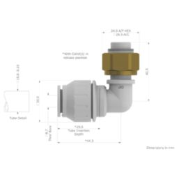 JG Speedfit  Plastic Push-Fit Angled Tap Connector 15mm x 1/2"