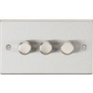 Knightsbridge  3-Gang 2-Way LED Intelligent Dimmer Switch  Brushed Chrome