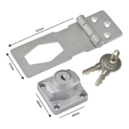 Smith & Locke Hasp & Staple with Lock Galvanised 89mm