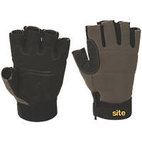 Site 410 Fingerless Performance Gloves Grey / Black Large