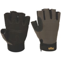 Site  Fingerless Performance Gloves Grey/Black Large