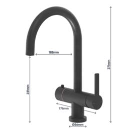 Swirl Danube 3-in-1 Instant Boiling Water Tap Matt Black