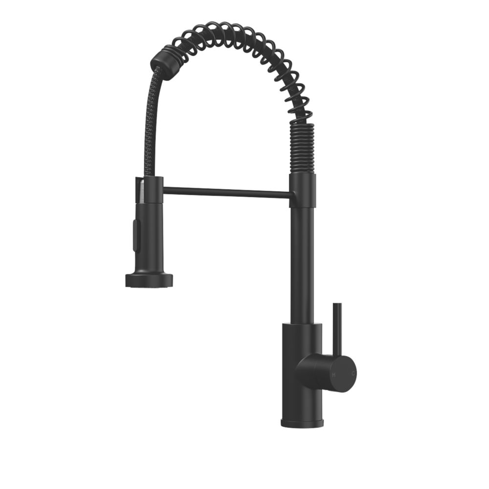 ETAL Contra PullOut Kitchen Mixer Tap Matt Black Screwfix