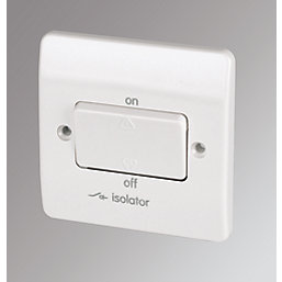 MK Logic Plus 10A 1-Gang 3-Pole Fan Isolator Switch White